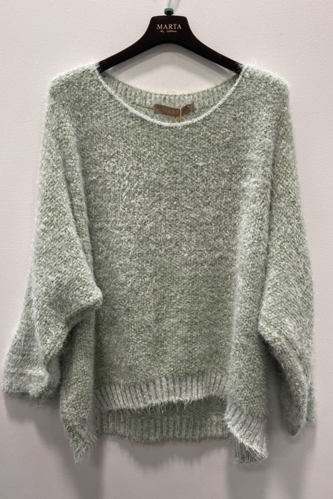 Marta Du Chateau - Mdcanouk Knit 8038 - Green Strikbluser 