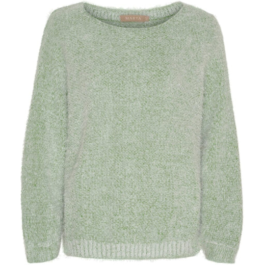 Marta Du Chateau - Mdcanouk Knit 8038 - Green Strikbluser 