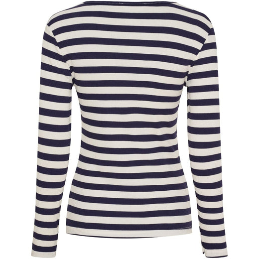 Marta Du Chateau - Mdcbegonia Ls Tee 7702 - Navy Bluser 