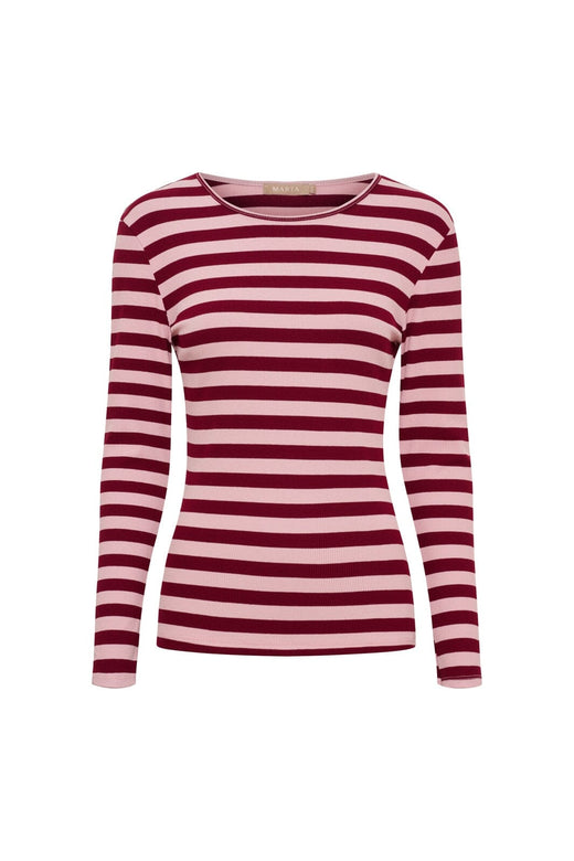 Marta Du Chateau - Mdcbegonia Ls Tee 7702 - Wino/Rosa Antique
