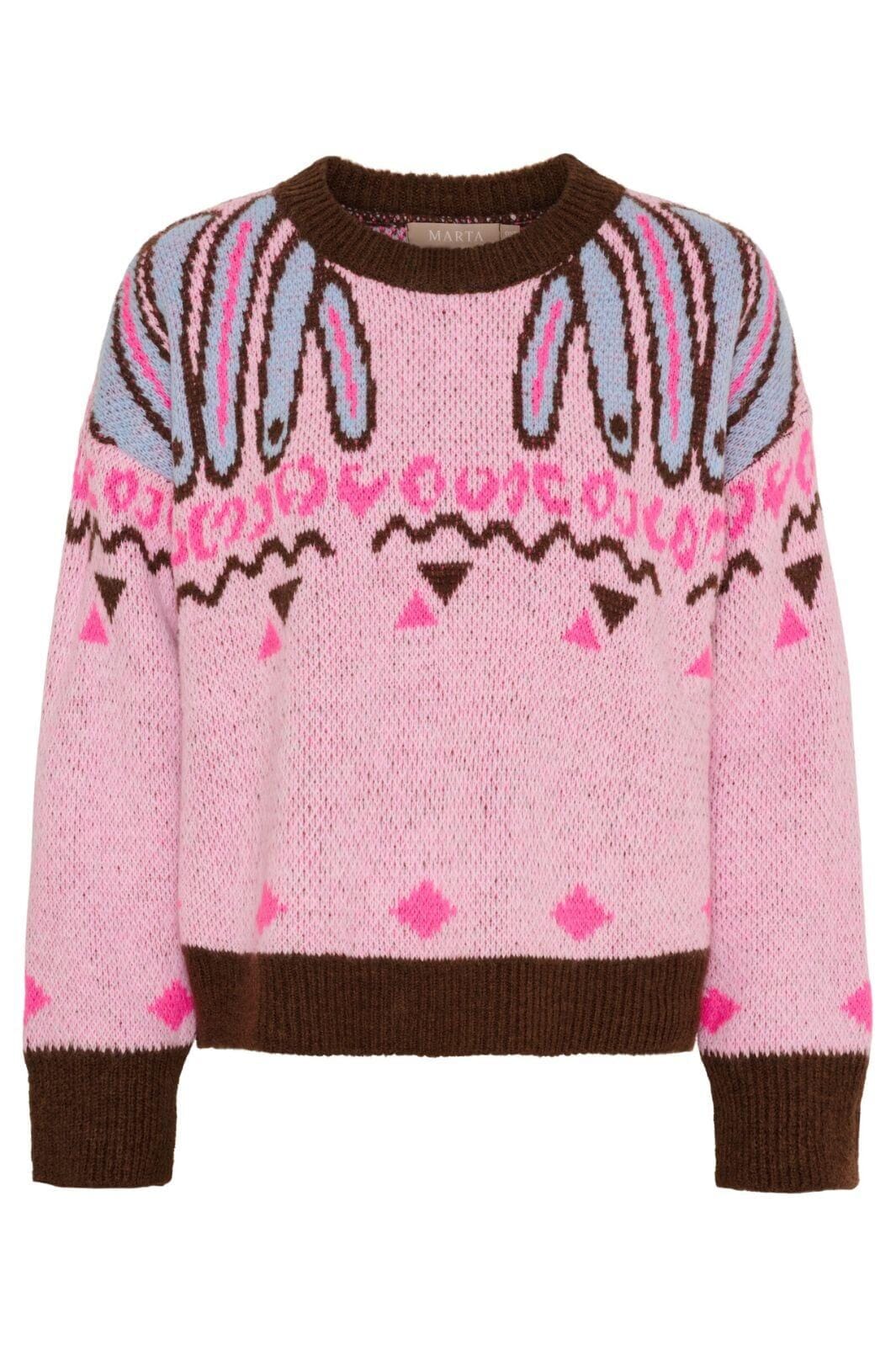 Marta Du Chateau - Mdcbilla Knit 8153 - Pink Strikbluser 