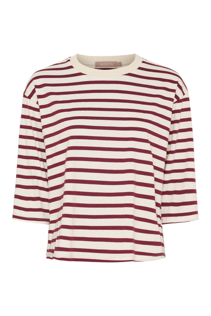 Marta Du Chateau - Mdcbrooklyn Tee 58351 - Beige/Bordeaux