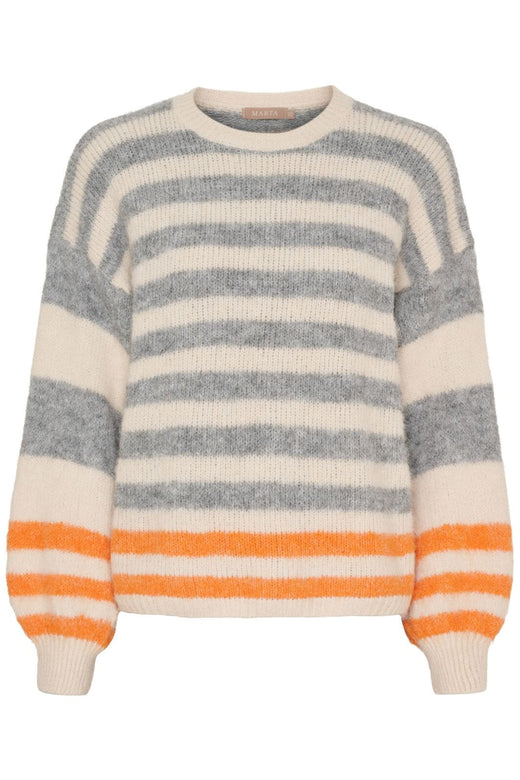 Marta Du Chateau - Mdccassie Knit 8130 - Beige/Grigio8808/Orange8823 Strikbluser 