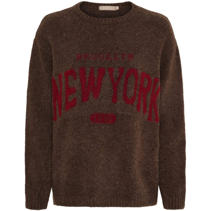 Marta Du Chateau - Mdcmara Knit KN8045 - Moro/Bordeaux Strikbluser 