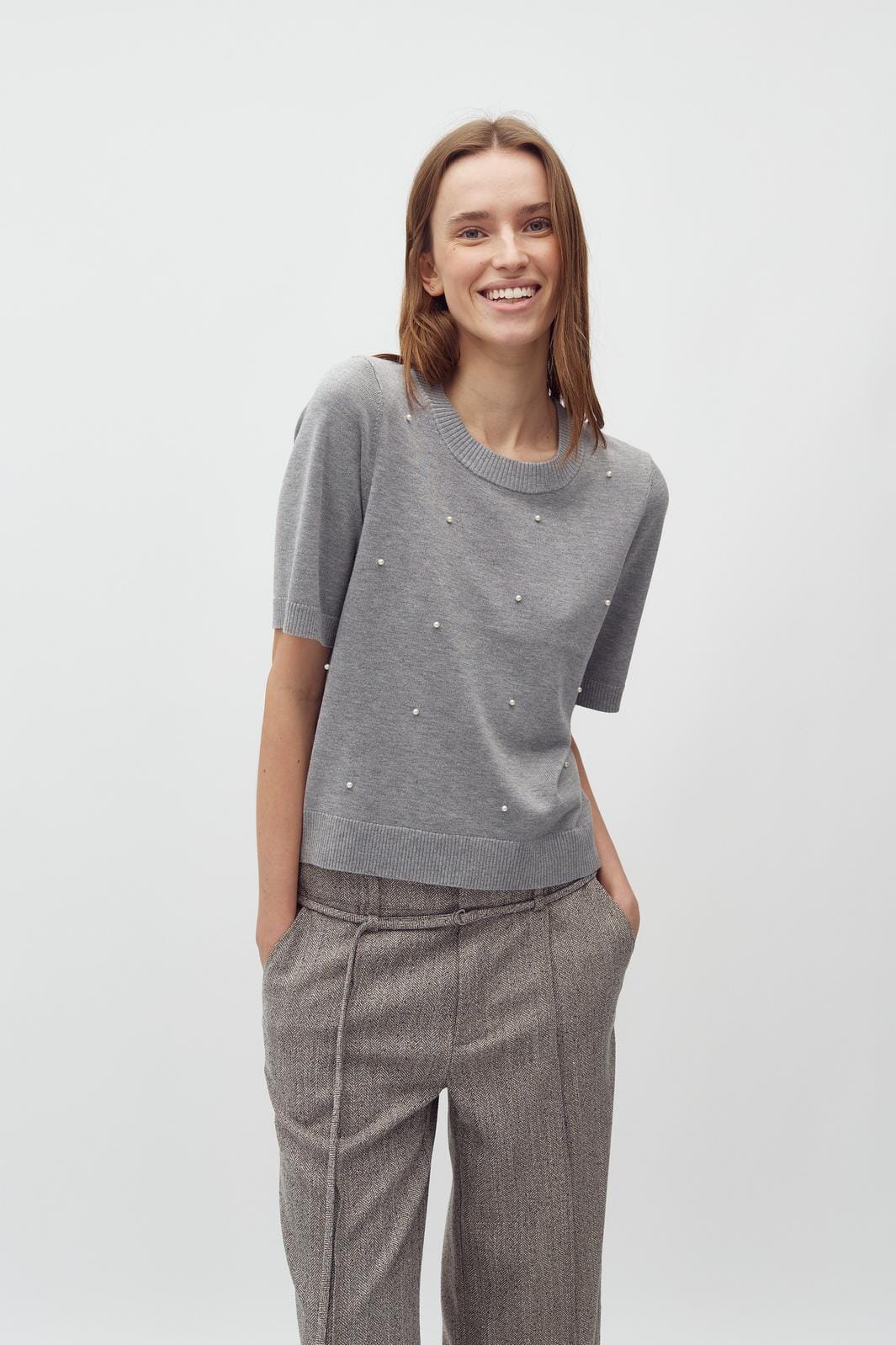 MbyM - Carla Sparkle-M 57620735 - 604 - Light Grey Melange Strikbluser 