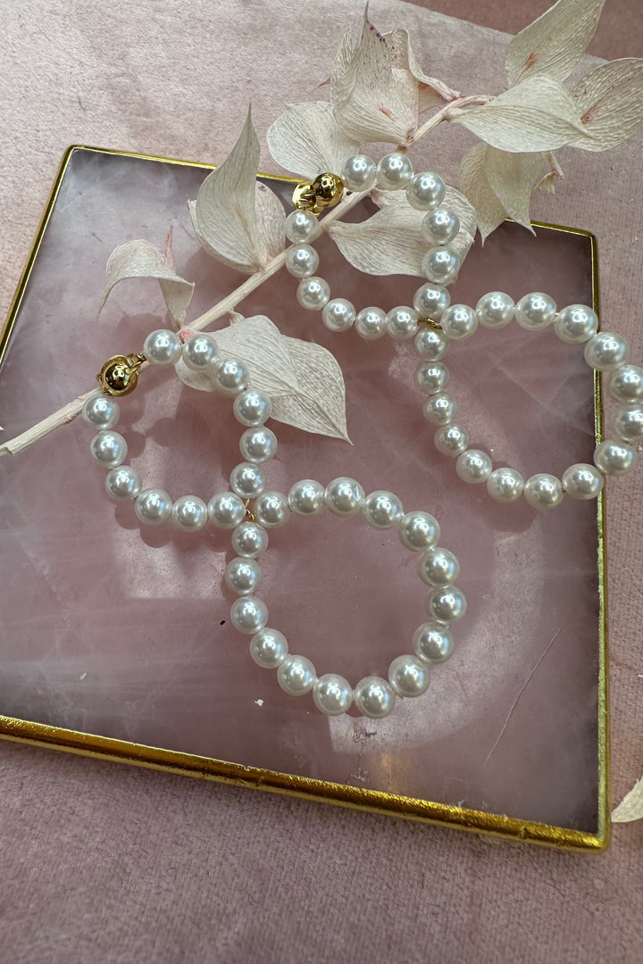 Mellow Moon - 8-Tal Ørering Med Perler - Forgyldt Øreringe 