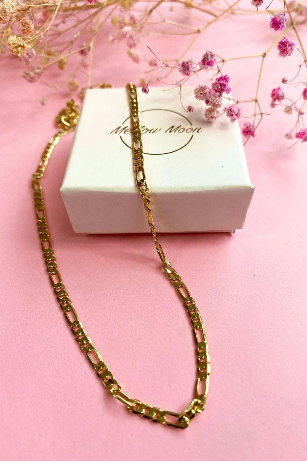 Mellow Moon - Figaro kæde - Guld Halskæder 