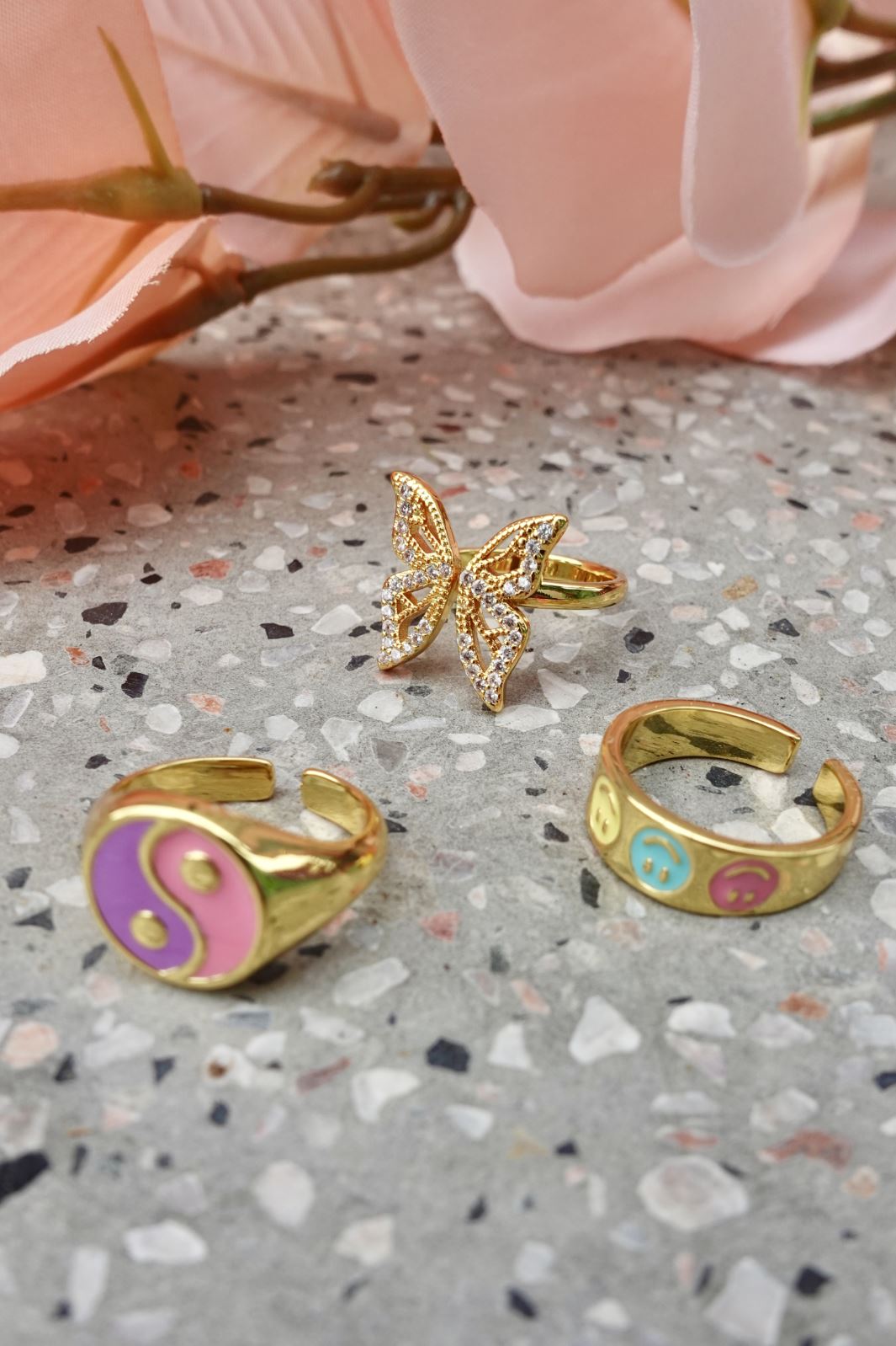 Mellow Moon - Sommerfulg Ring - Guld Ringe 