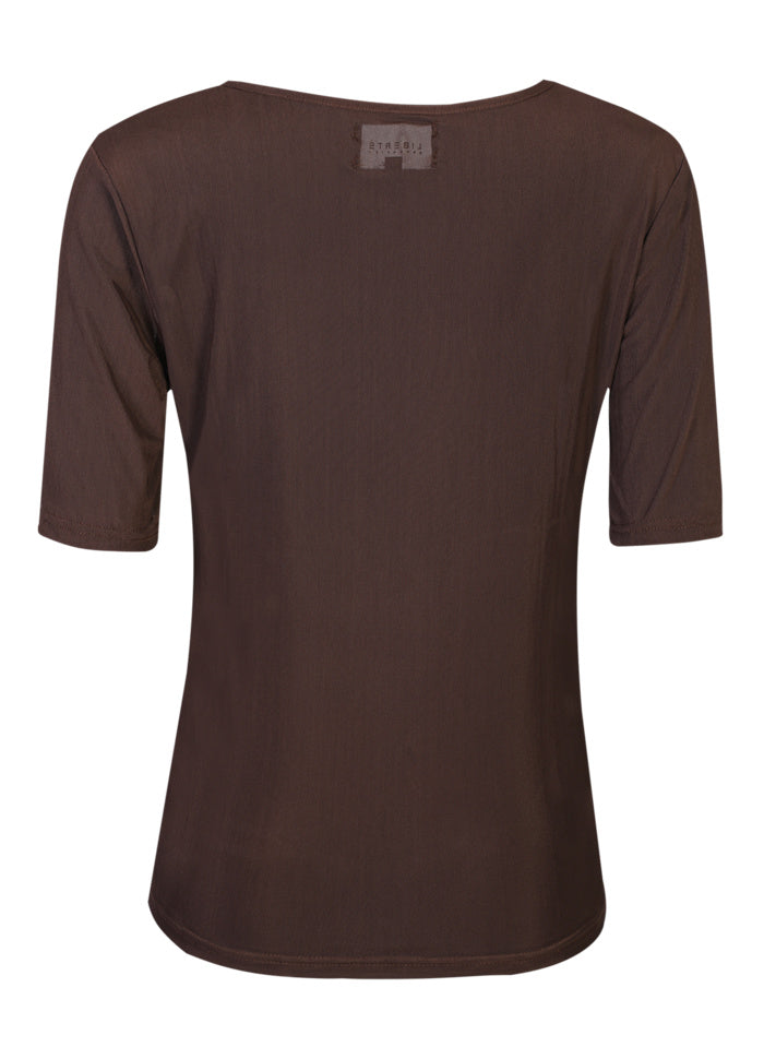 Liberte - Mesh Ss Tshirt 22064 - Dark Brown