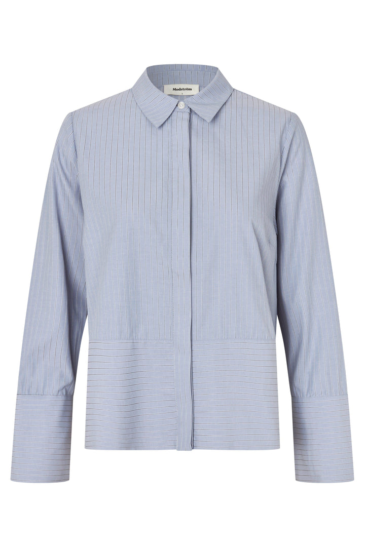 ModströM - Brodiemd Shirt 59255 - 12061 - Zen Blue Pinstripe Skjorter 