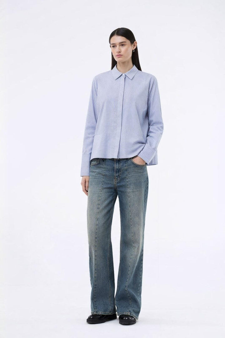 ModströM - Brodiemd Shirt 59255 - 12061 - Zen Blue Pinstripe Skjorter 
