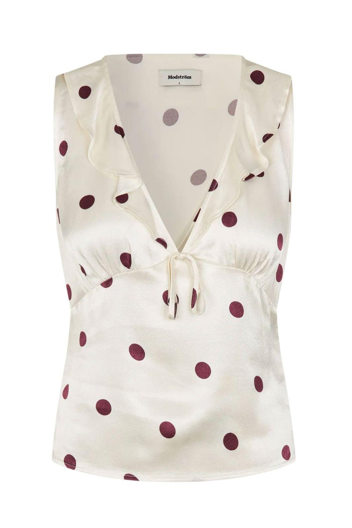 Modström - Vanjamd Print Top 58990 - 13634 - Wineberry Dot Toppe 