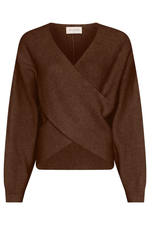 Moss Copenhagen - Mschzinelle Hope Wrap Pullover 18469 - Slate Black Mel