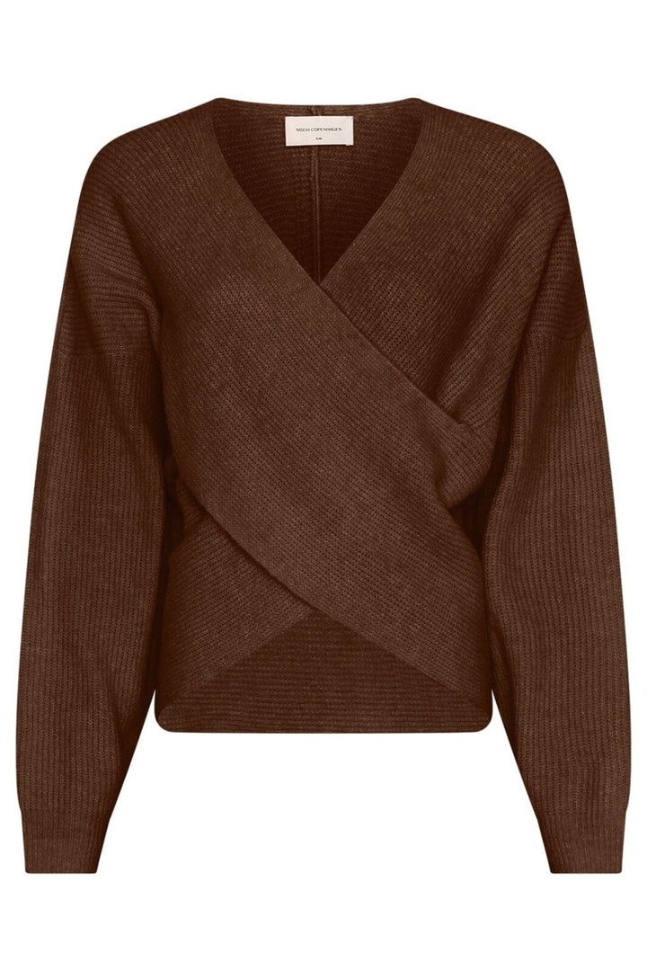 Moss Copenhagen - Mschzinelle Hope Wrap Pullover 18469 - Slate Black Mel