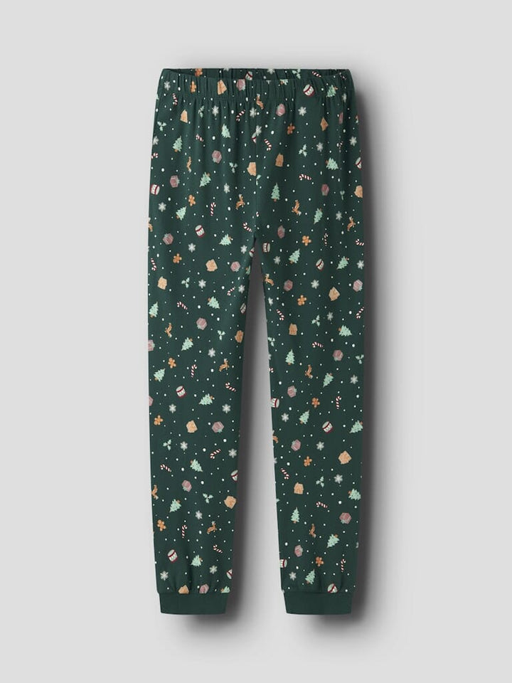 Name It - Nanvismas Ls Nightset - 4918983 Botanical Garden Xmas Aop Nattøj 