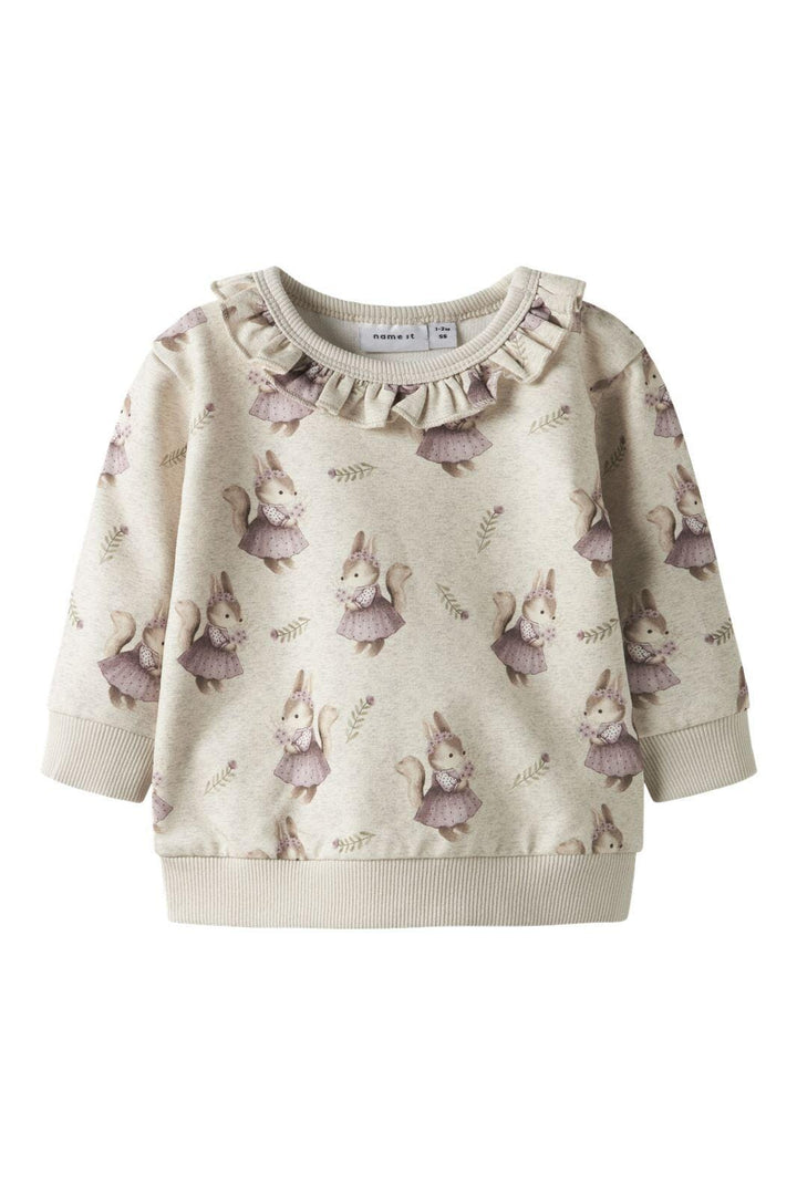 Name It - Nbfshelly Ls Sweat - 4889526 Peyote Melange Sweatshirts 