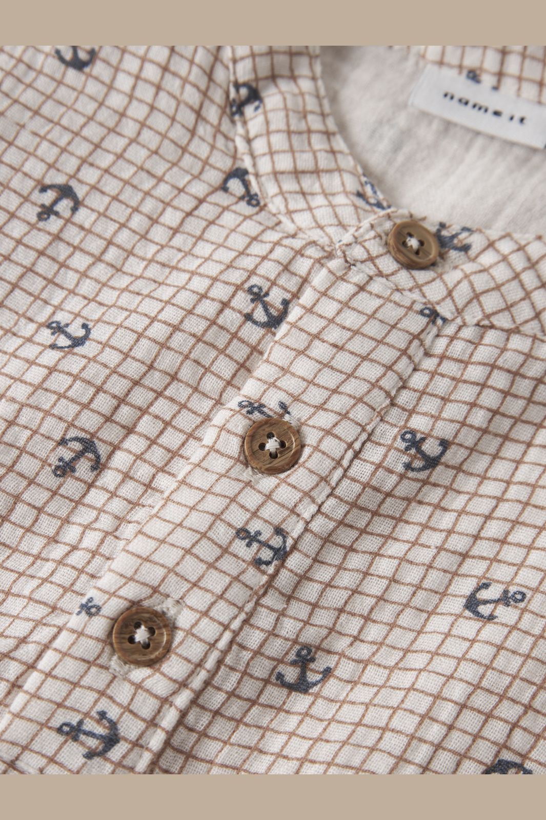 Name It - Nbmfront Ss Shirt - 4974866 Cloud Dancer Anchor