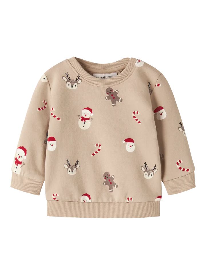 Name It - Nbnruller Ls Sweat - 5070716 Sesame Sweatshirts 