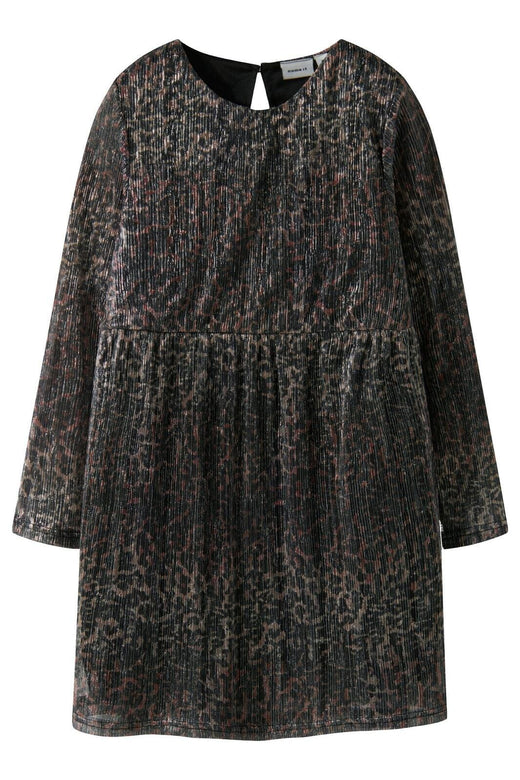 Name It - Nkfrisaring Ls Dress - 4874392 Seal Brown Leo Kjoler 