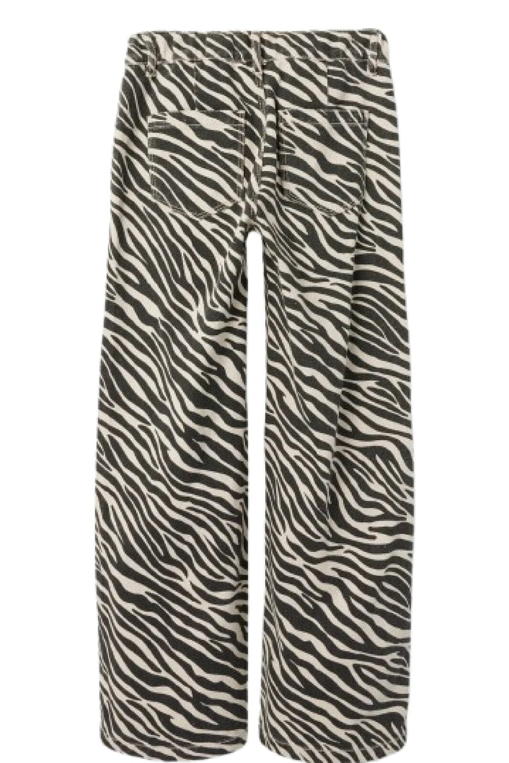 Name It - Nkfrose Wide Twill Pant 4003-Td D - 4804606 Cement Black Zebra