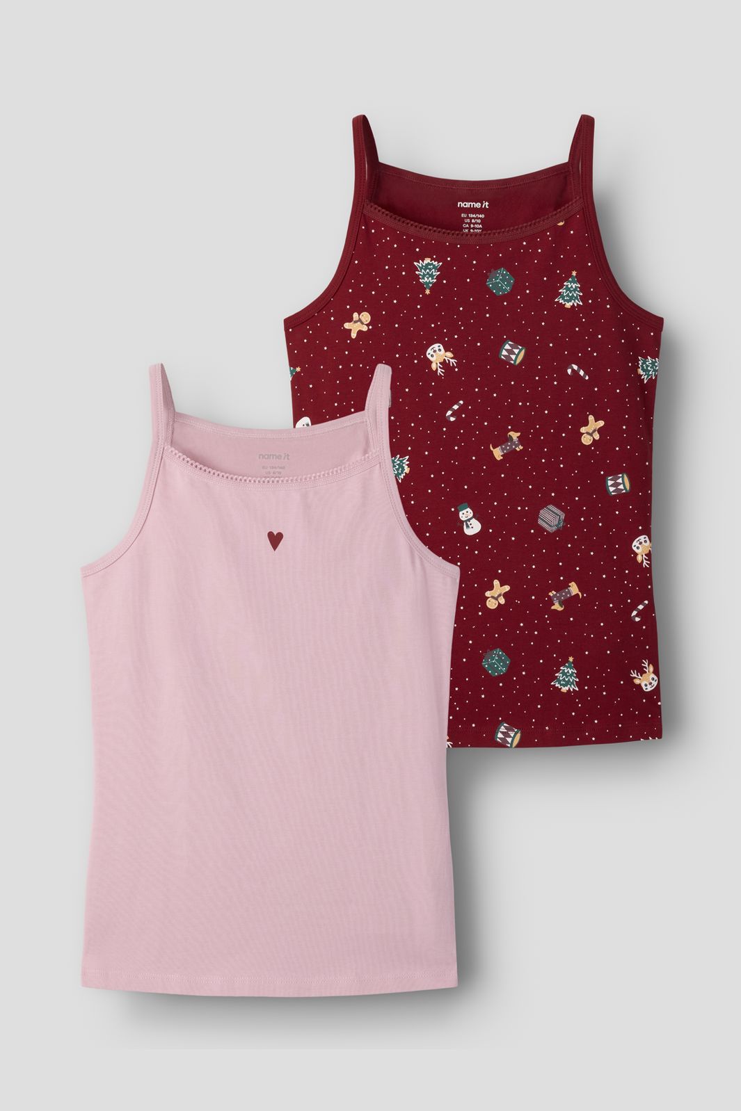 Name It - Nkfvismas Strap Top Giftpack - 5144326 Red Dahlia W/ Pink Nectar