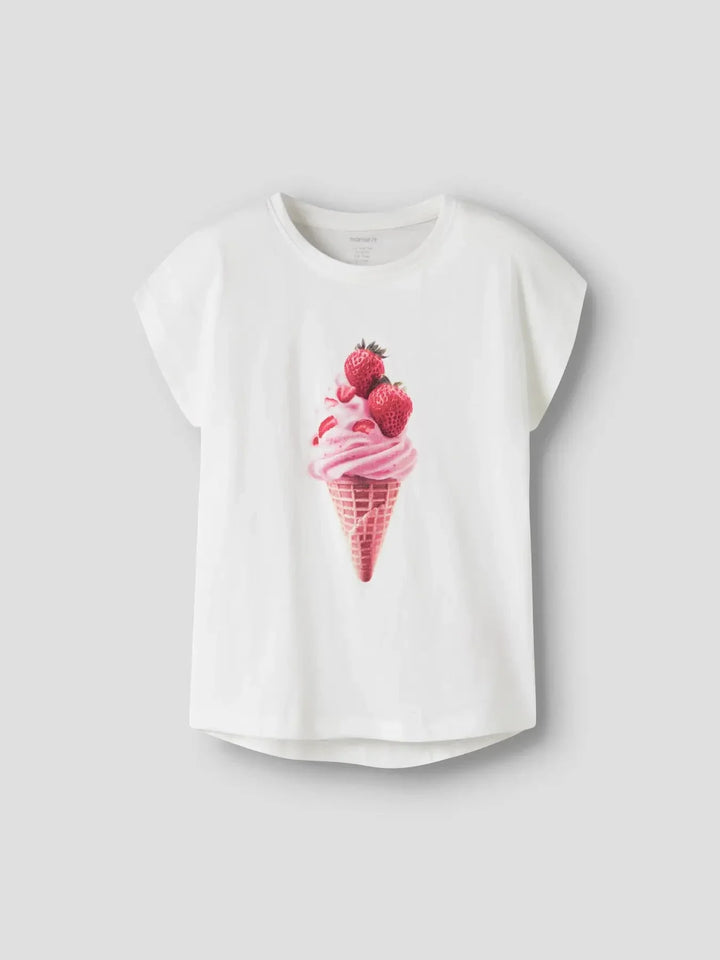 Name It - Nkfvotia Capsl Top - 5057675 Bright White Ice Cream T-shirts 