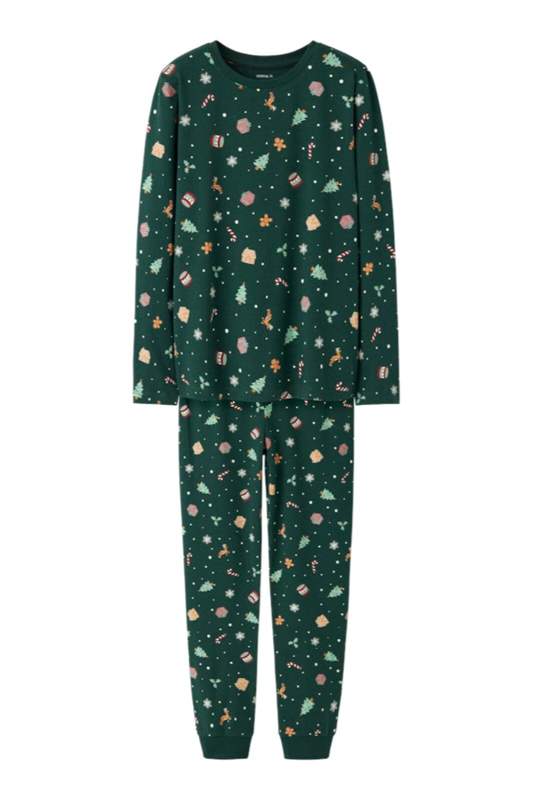 Name It - Nknvismas Ls Nightset - 4918935 Botanical Garden Xmas Aop Nattøj 