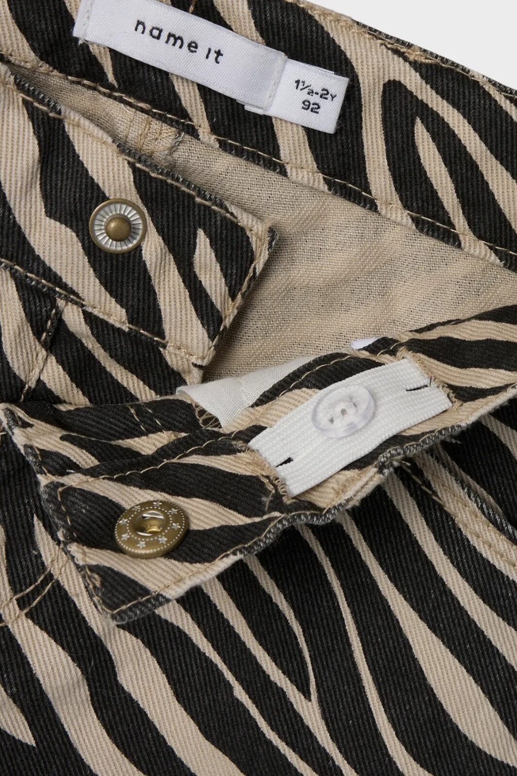 Name It - Nmfbella Twill Pant 4003-Td D - 4804530 Cement Black Zebra