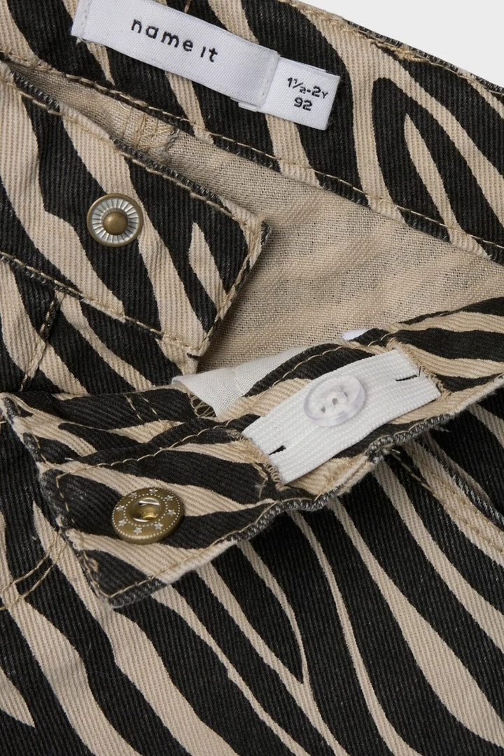 Name It - Nmfbella Twill Pant 4003-Td D - 4804530 Cement Black Zebra