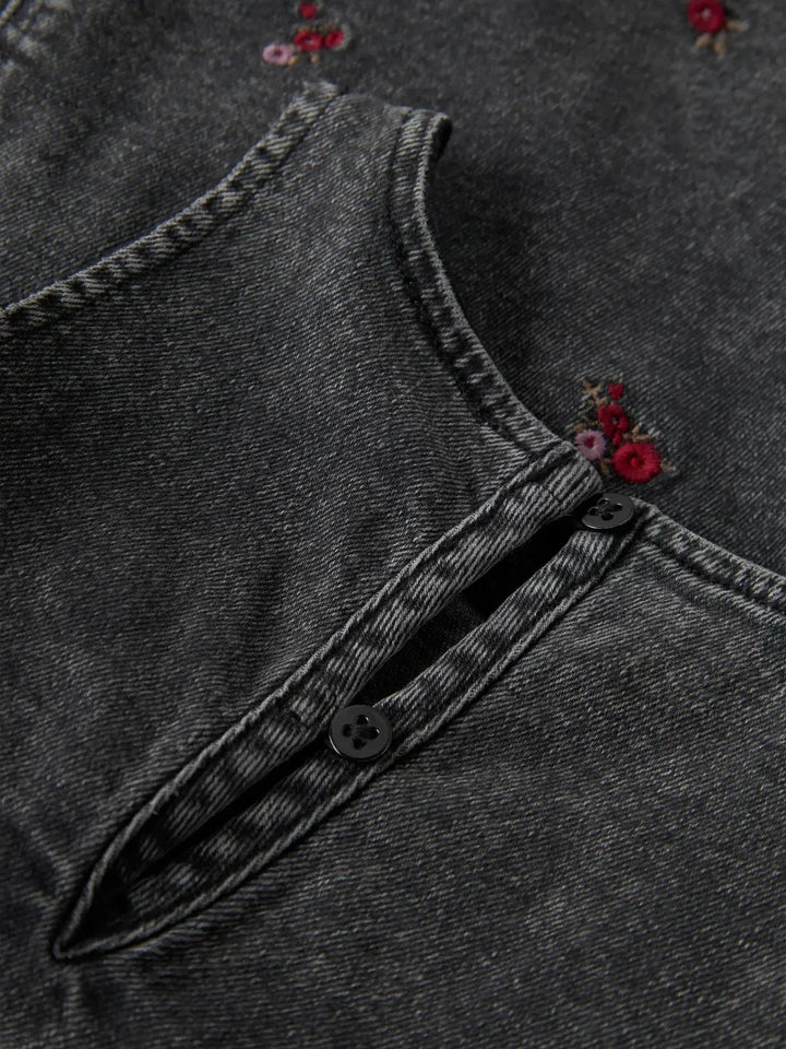 Name It - Nmfbrynn Emb Spencer 2006-Fr - 4872581 Medium Grey Denim Flower Emb Kjoler 