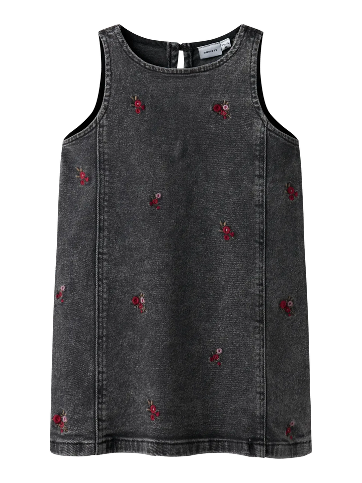 Name It - Nmfbrynn Emb Spencer 2006-Fr - 4872581 Medium Grey Denim Flower Emb Kjoler 