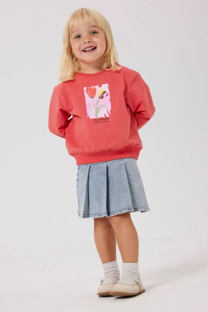 Name It - Nmfdebi Short Pleat Skirt 4064-Ft - 4764378 Light Blue Denim