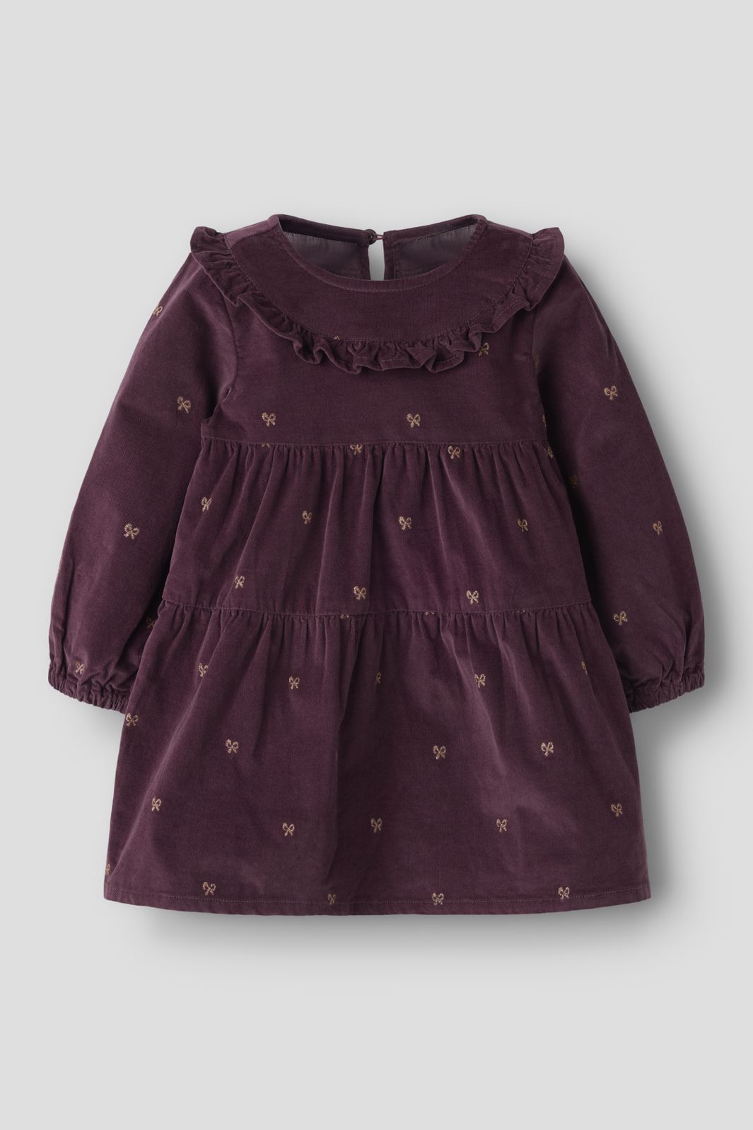 Name It - Nmflaura Cord Glitter Dress 4510-Yt - 5206625 Catawba Grape Glitter Bow