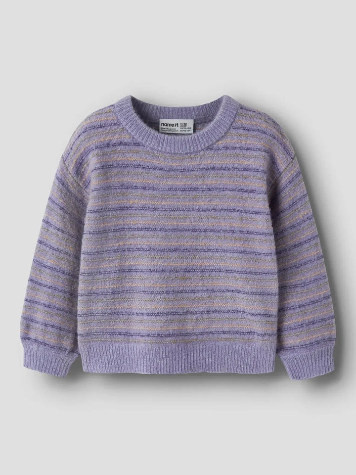 Name It - Nmfnoelle Ls Knit - 5075351 Heirloom Lilac Strikbluser 