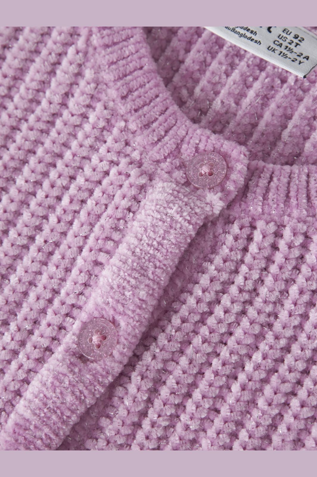 Name It - Nmfrome Ls Loose Knit Card - 5116047 Full Blooming Pink Silver Lurex