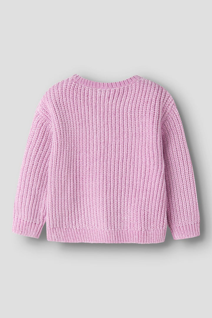 Name It - Nmfrome Ls Loose Knit Card - 5116047 Full Blooming Pink Silver Lurex