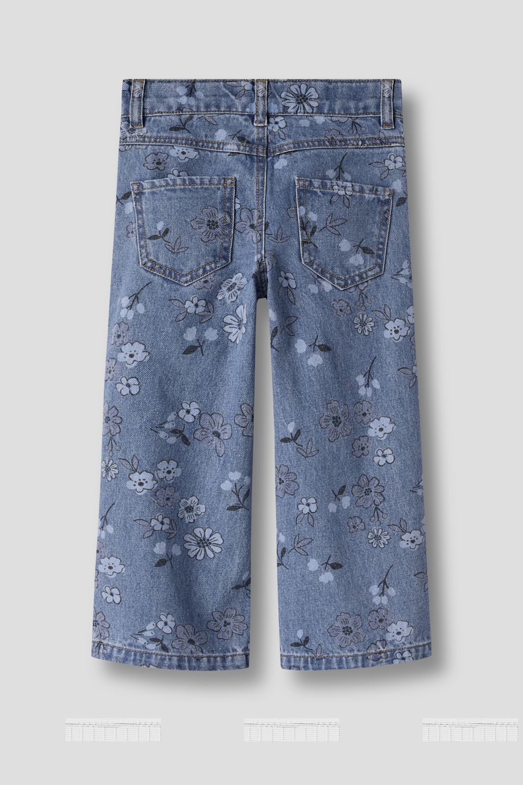 Name It - Nmfrose Wide Jeans 2633-Im - 5082409 Medium Blue Denim Flower