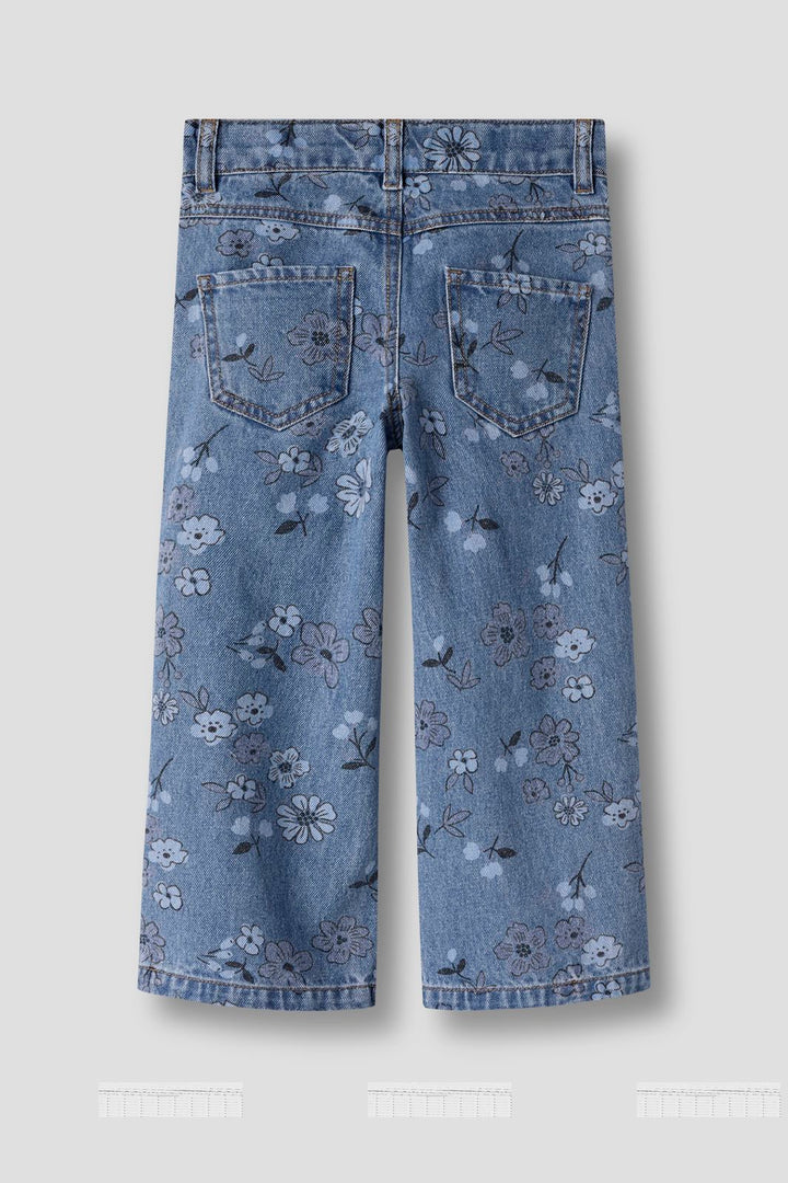 Name It - Nmfrose Wide Jeans 2633-Im - 5082409 Medium Blue Denim Flower