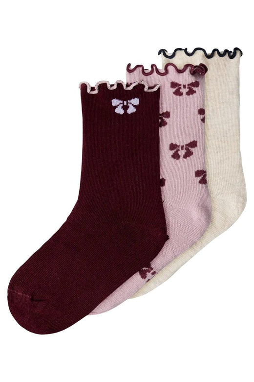 Name It - Nmfsilke Sock - 4893920 Keepsake Lilac Peyote Melange/Burgundy Strømper 