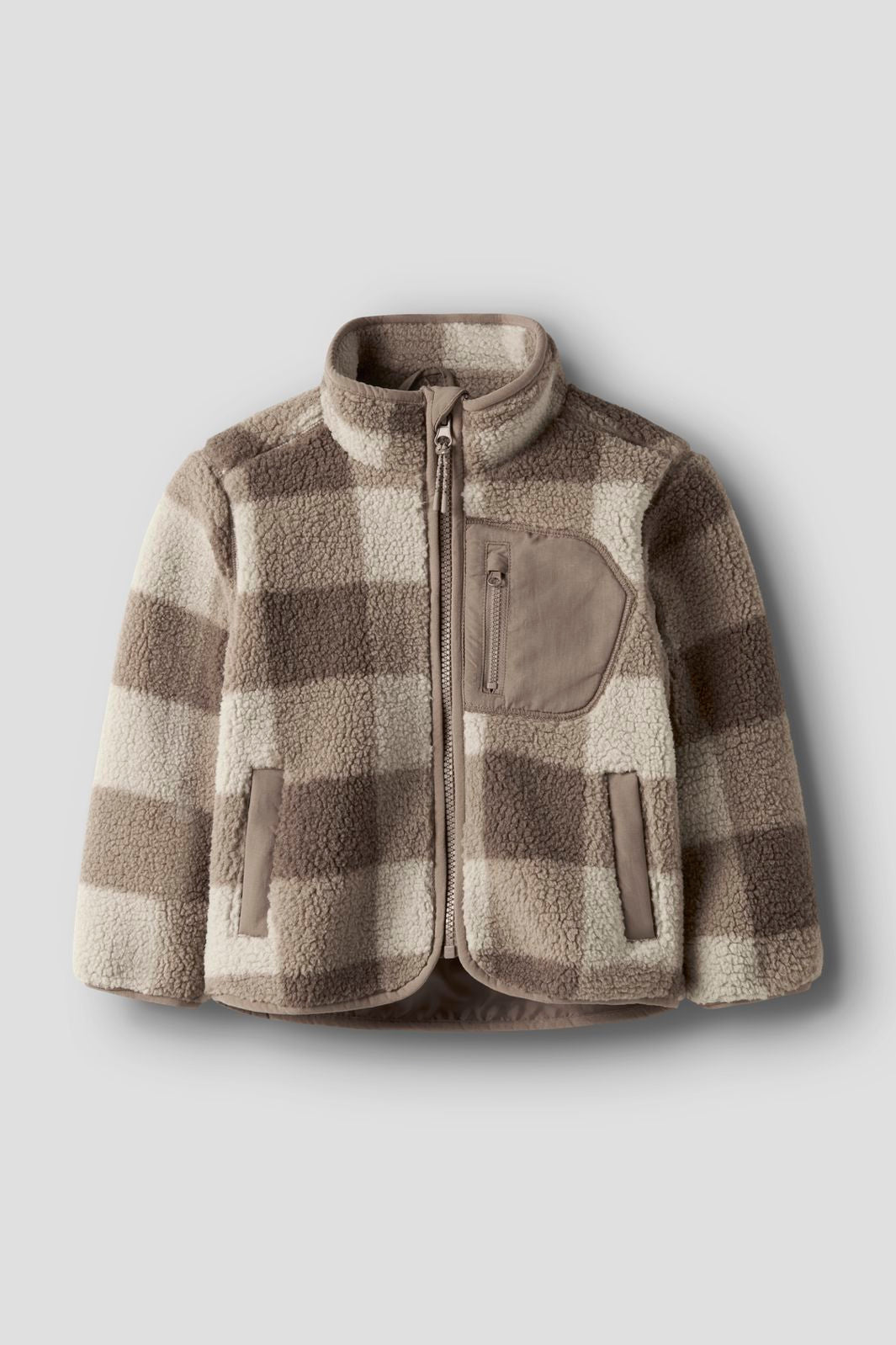 Name It - Nmmmonico Sherpa Jacket Check - 4893826 Fossil