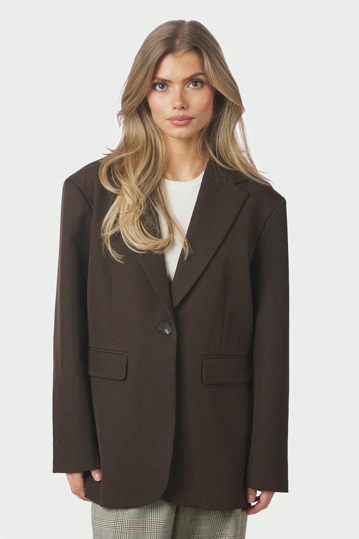Neo Noir - Aarielle Structure Blazer 168202 - 676 - Dark Brown