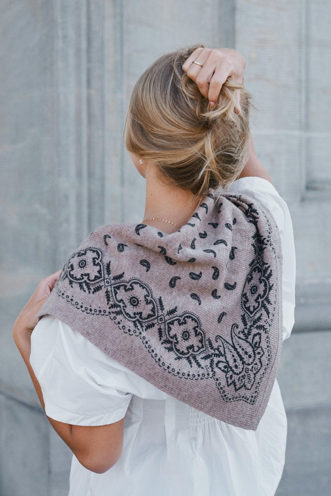 Neo Noir - Adelina Paisley Knit Scarf 169506 - 976 - Beige Melange Tørklæder 
