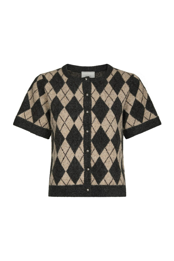 Neo Noir - Allestar Check Knit Cardigan 165729 - 123 - Beige