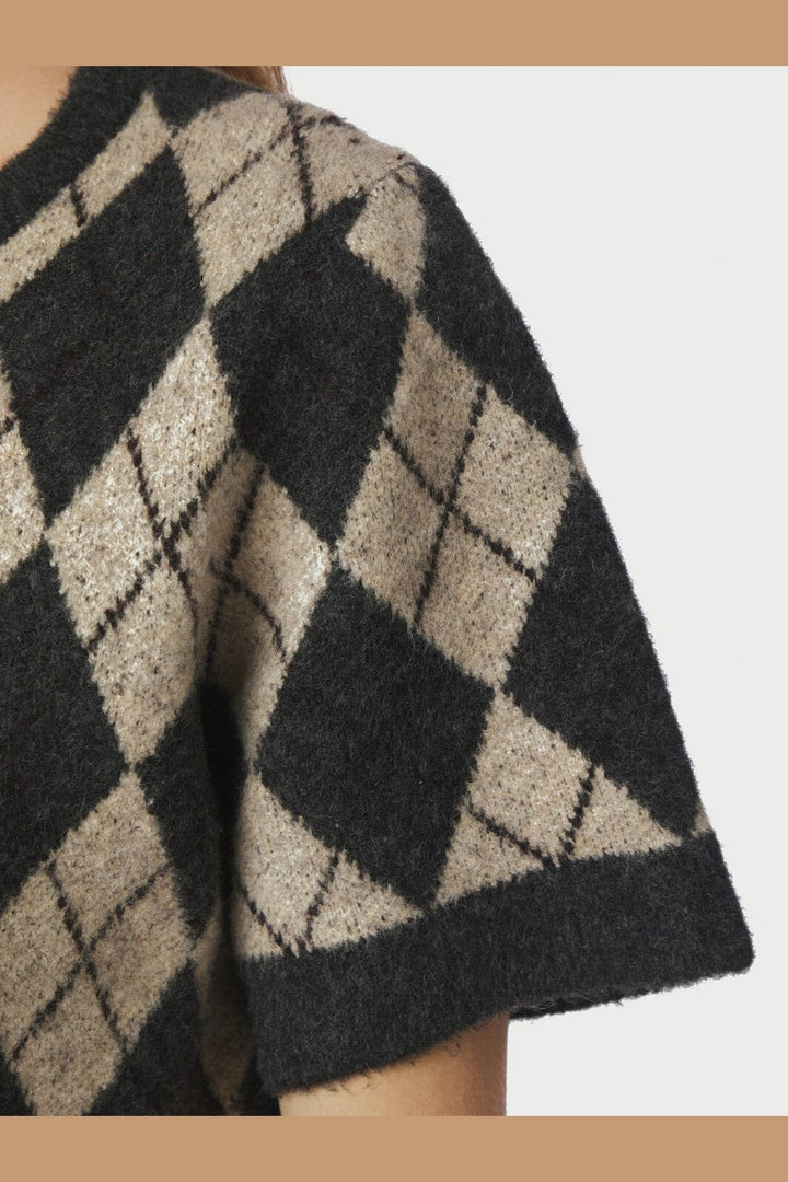 Neo Noir - Allestar Check Knit Cardigan 165729 - 123 - Beige