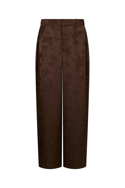 Neo Noir - Allie Floral Satin Pants 171185 - 676 - Dark Brown