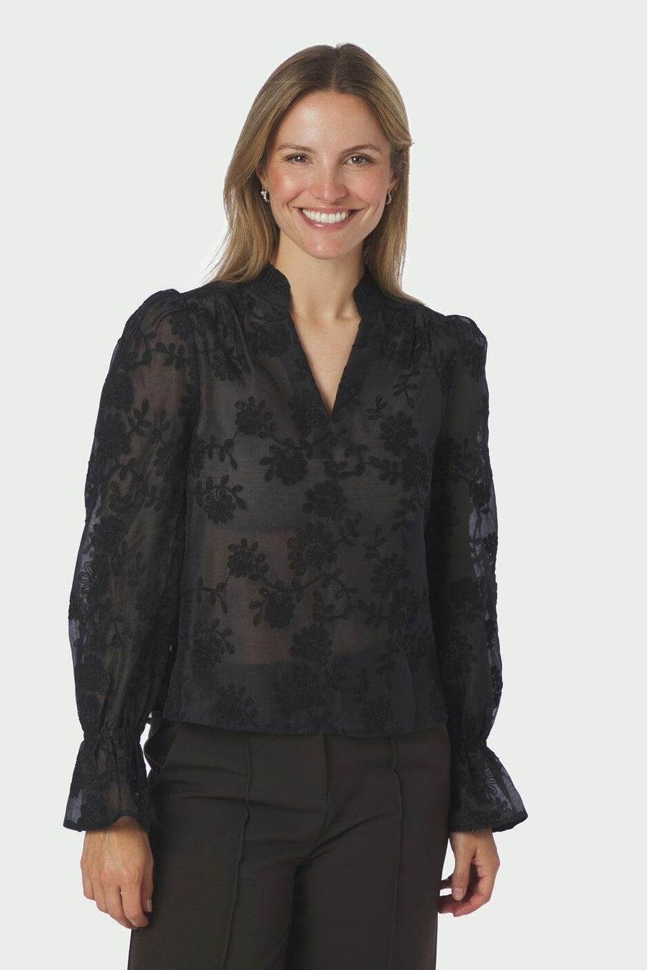 Neo Noir - Amara Emb. Blouse 170985 - 100 - Black