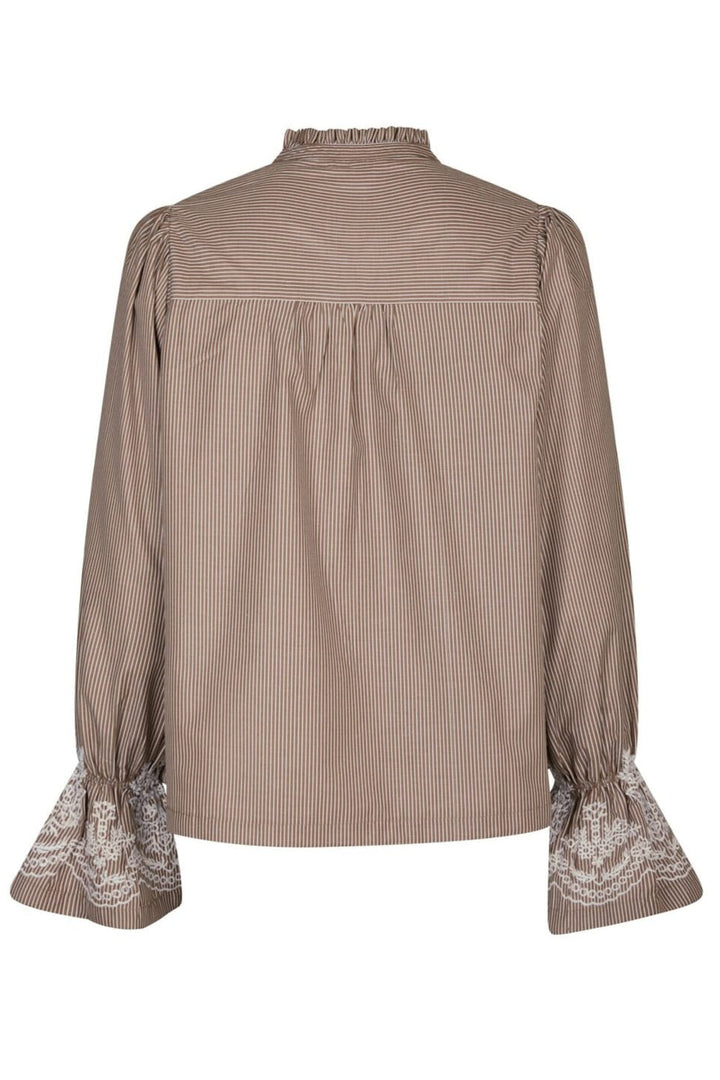 Neo Noir - Amara Striped Emb Blouse 166705 - 543 - Camel