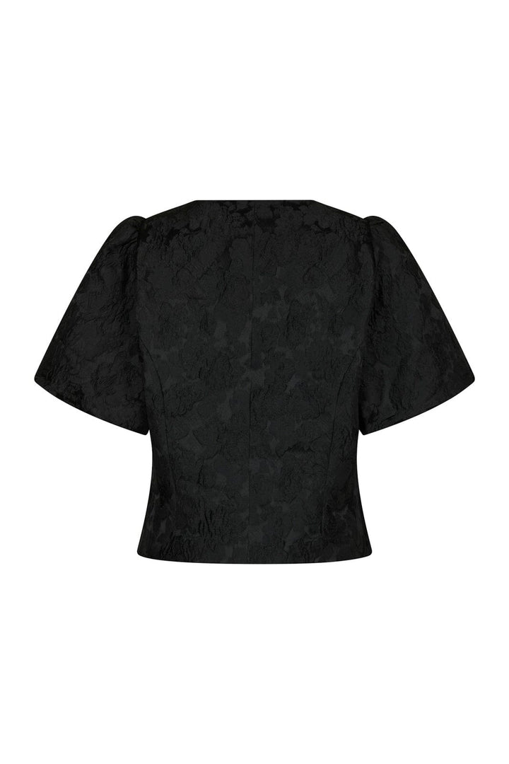 Neo Noir - Anela Flower Brocade Blouse 166905 - 100 - Black