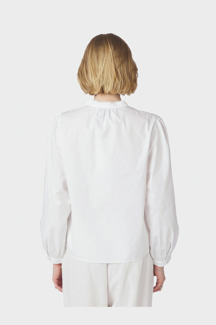 Neo Noir - Aneliah C Poplin Emb Blouse 169907 - 120 - White