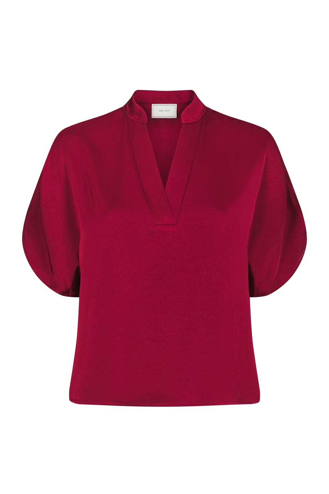 Neo Noir - Anelle Heavy Sateen Blouse 168286 - 321 - Dark Red